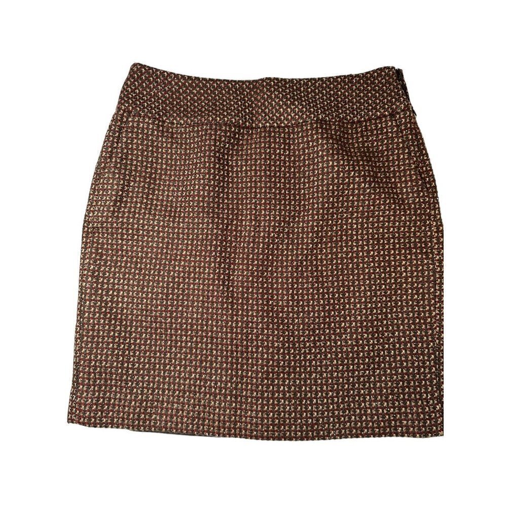 Ann Taylor Loft brown Tweed mini skirt, size 8